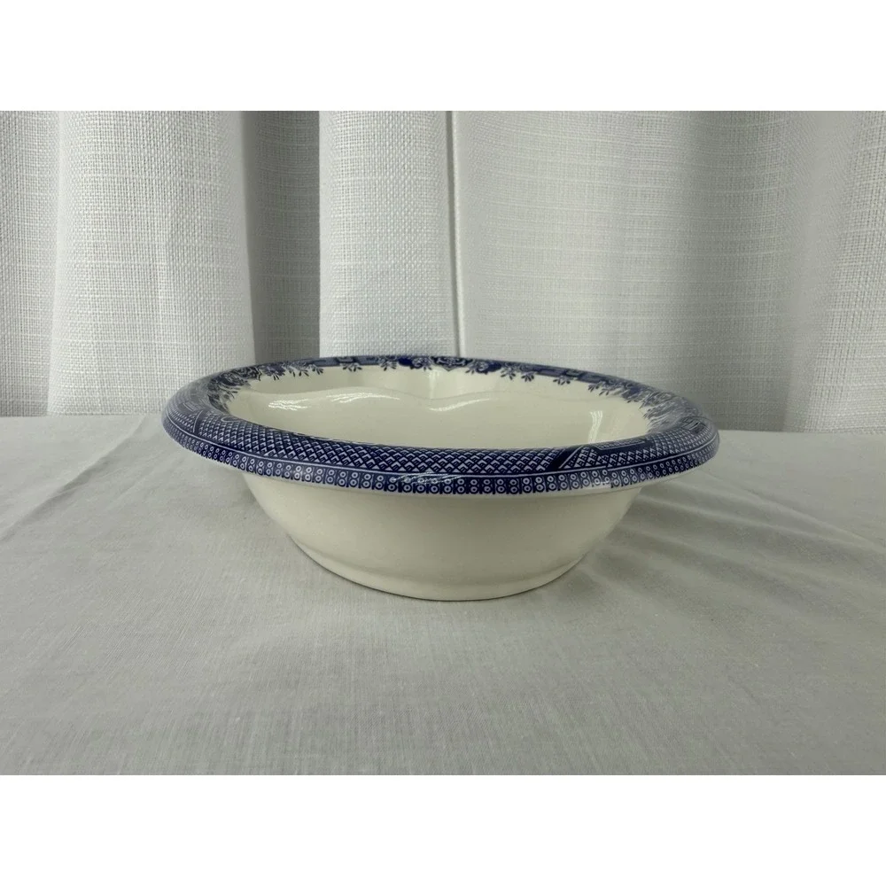 Vintage Churchill Blue Willow Oval Divided Vegetable Dish England 9 7/8